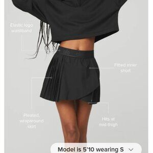ALO Yoga Black Skater Mini Skirt